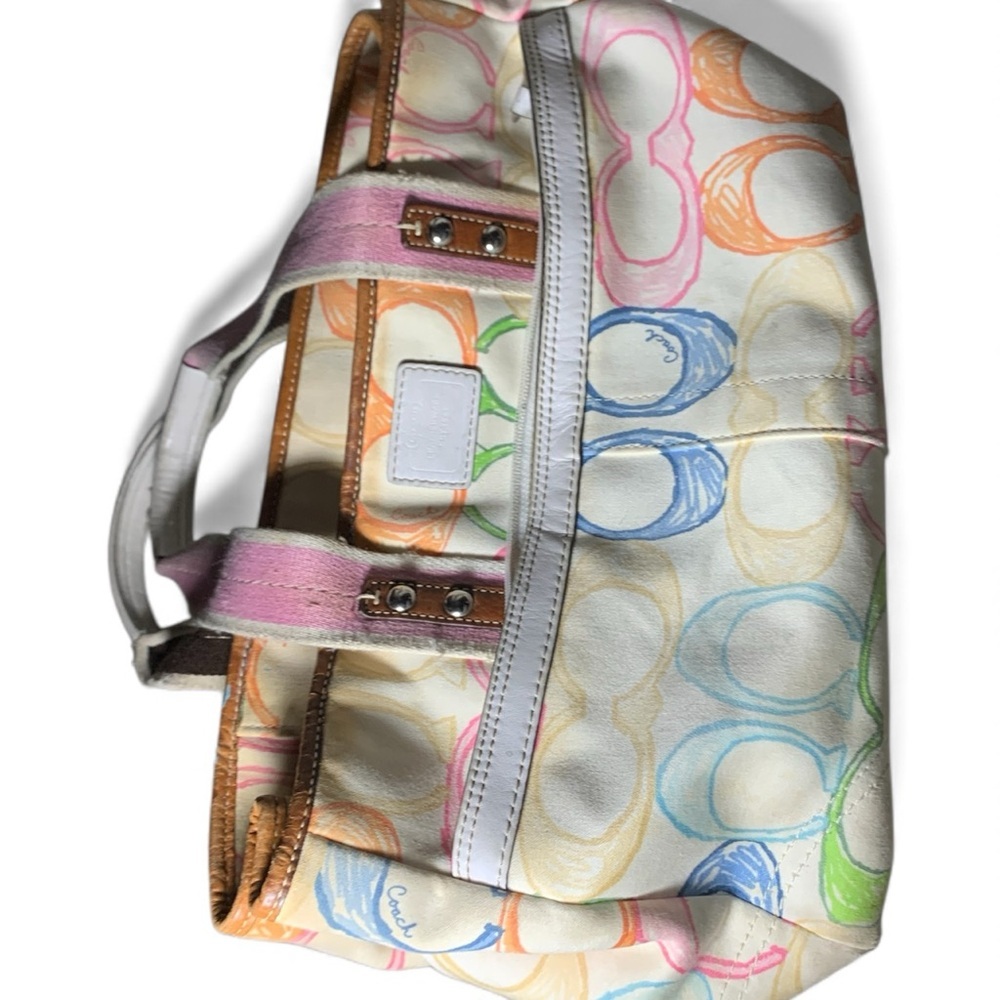 Coach Multicolor Tote with Pink and Blue Accents (item#157) (coach f10674) - Picture 9 of 9
